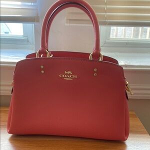 Coach Pink Satchel with Gold Accents